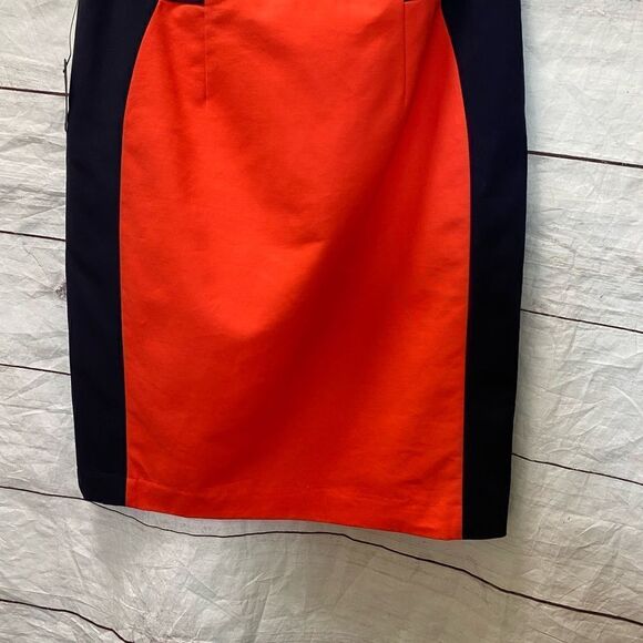Worthington Color Block Pencil Skirt-Orange & Navy-Size 10 - Picture 8 of 10